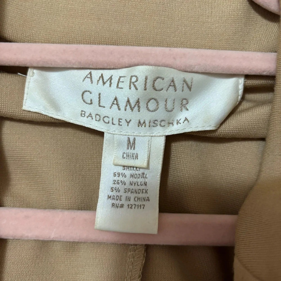 Vintage American Glamour by Badgely Mischka Camel Blazer Style Cardigan - Picture 6 of 8